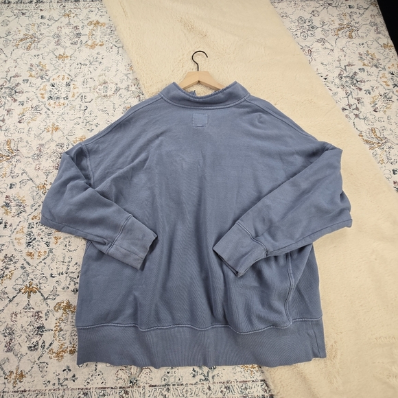 Aerie Blue Button Pullover Sweatshirt Women XL - Picture 8 of 8